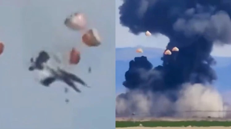 Dos aviones militares chocaron en pleno show aéreo en Idaho
