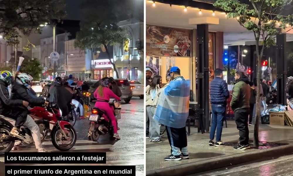 Bajo la lluvia y al ritmo de Messi, los tucumanos salieron a festejar el debut triunfal de la Selección Argentina