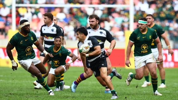 Con Albornoz como titular, los Barbarians sufrieron una estrepitosa caída ante los Springboks