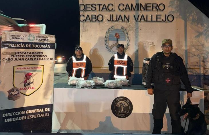 Secuestraron más de cinco kilos de marihuana en un procedimiento realizado en un puesto fronterizo