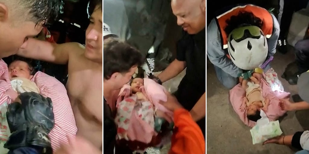 Milagro bajo los escombros: rescataron a un bebé recién nacido, luego de estar atrapado durante 32 horas 