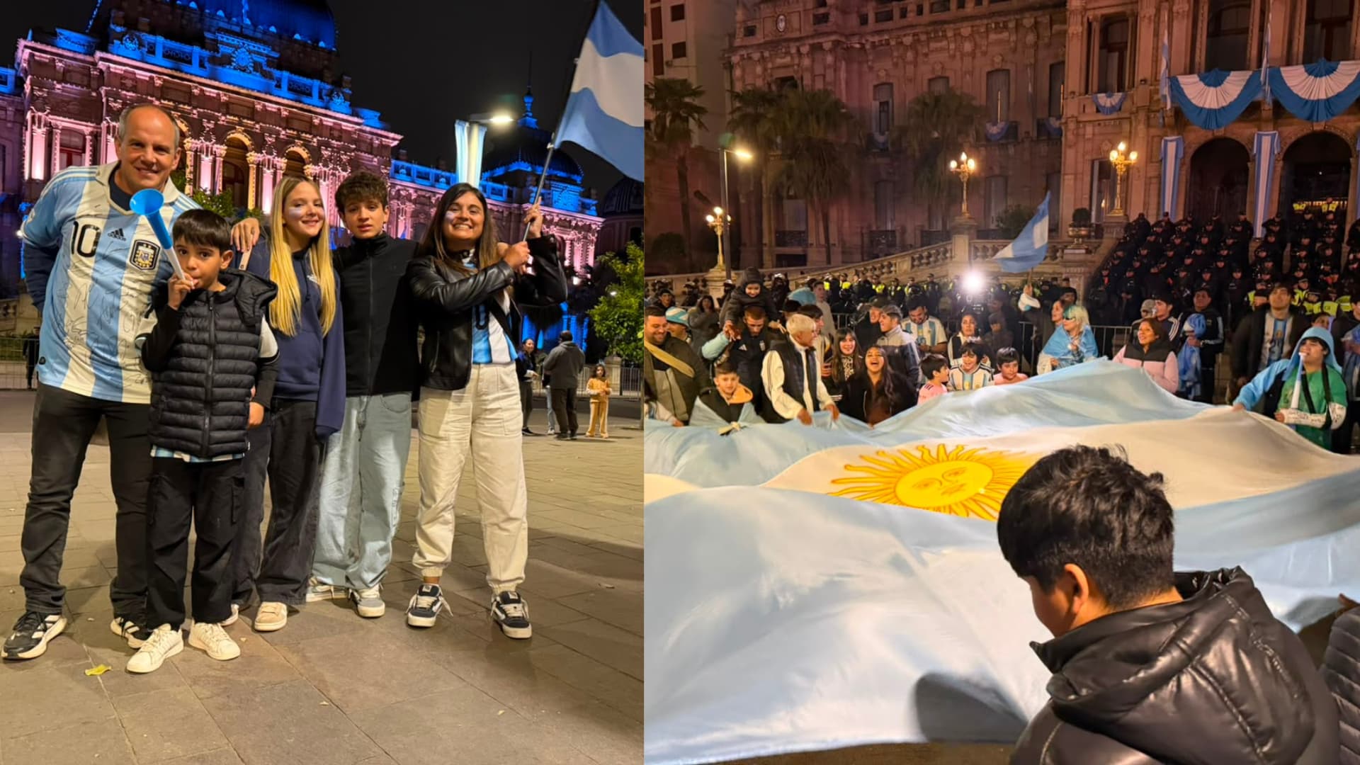 La Plaza Independencia estalló de festejos tras la clasificación de Argentina a semifinales