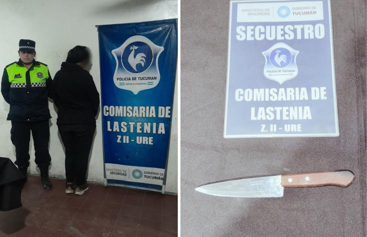 Una mujer fue capturada por la policía luego de atacar a su concubino con un arma blanca en su vivienda