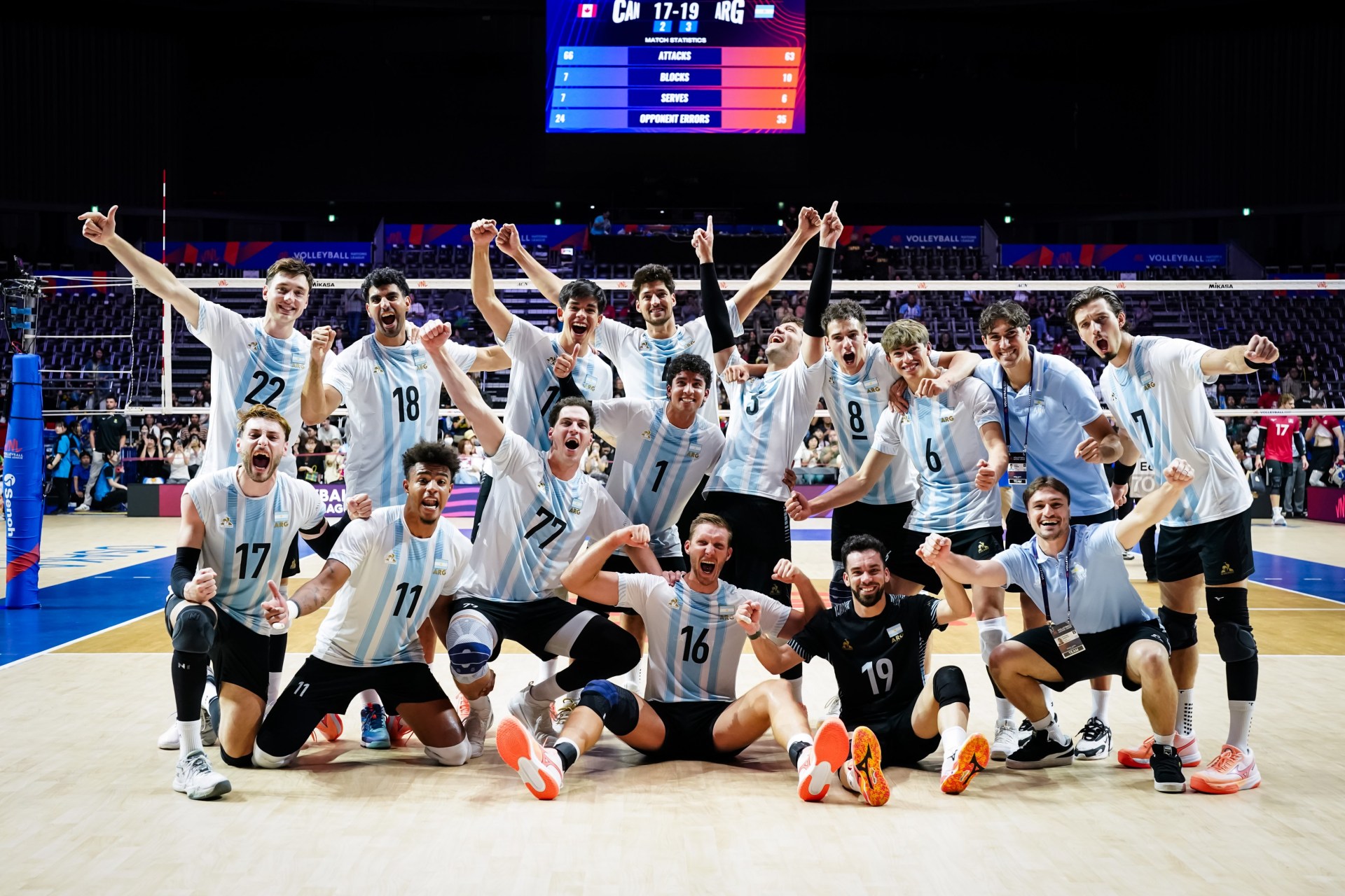 Argentina remontó ante Canadá y obtuvo un triunfazo en el arranque de una nueva semana de la VNL