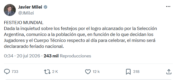 Javier Milei on X
