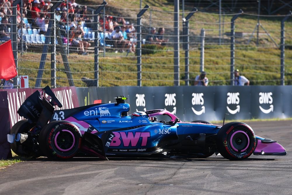 Franco Colapinto se accidentó en la segunda práctica del GP de Hungría