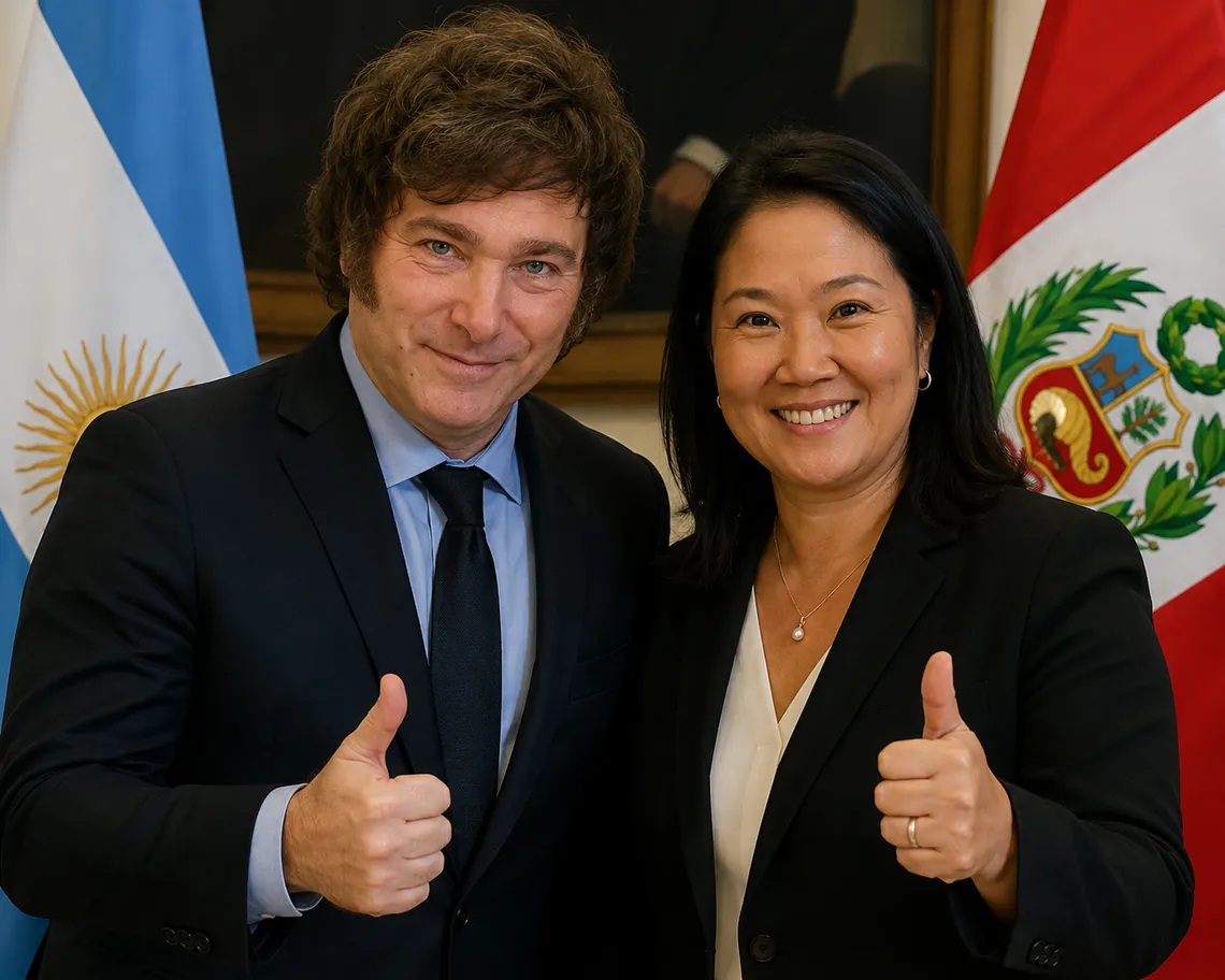 Javier Milei viajó a Perú por la asunción presidencial de Keiko Fujimori