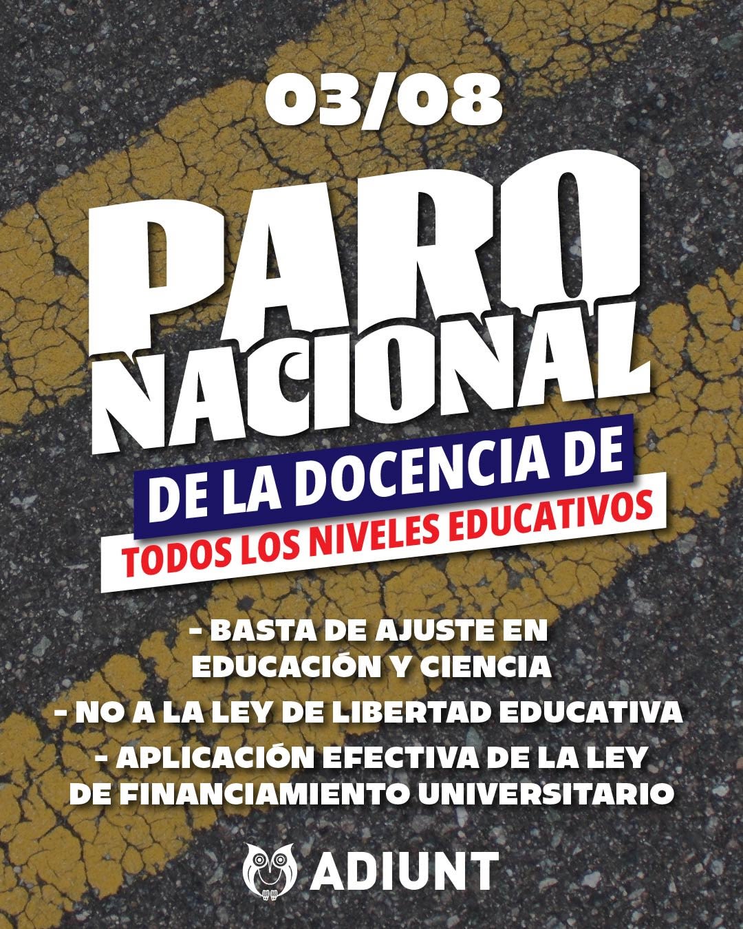 Paro Docente Universitario para el 3 de agosto.jpeg Paro Docente Universitario para el 3 de agosto.jpeg