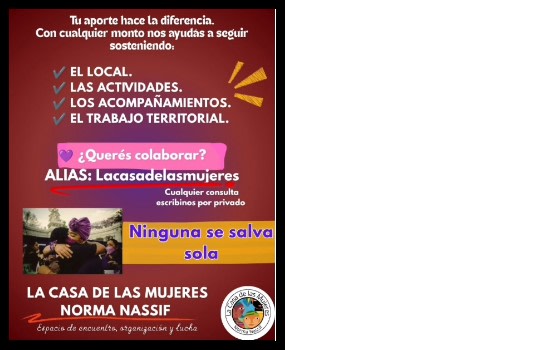 Por la crisis, peligra una institución histórica: la Casa de las Mujeres Norma Nassif 