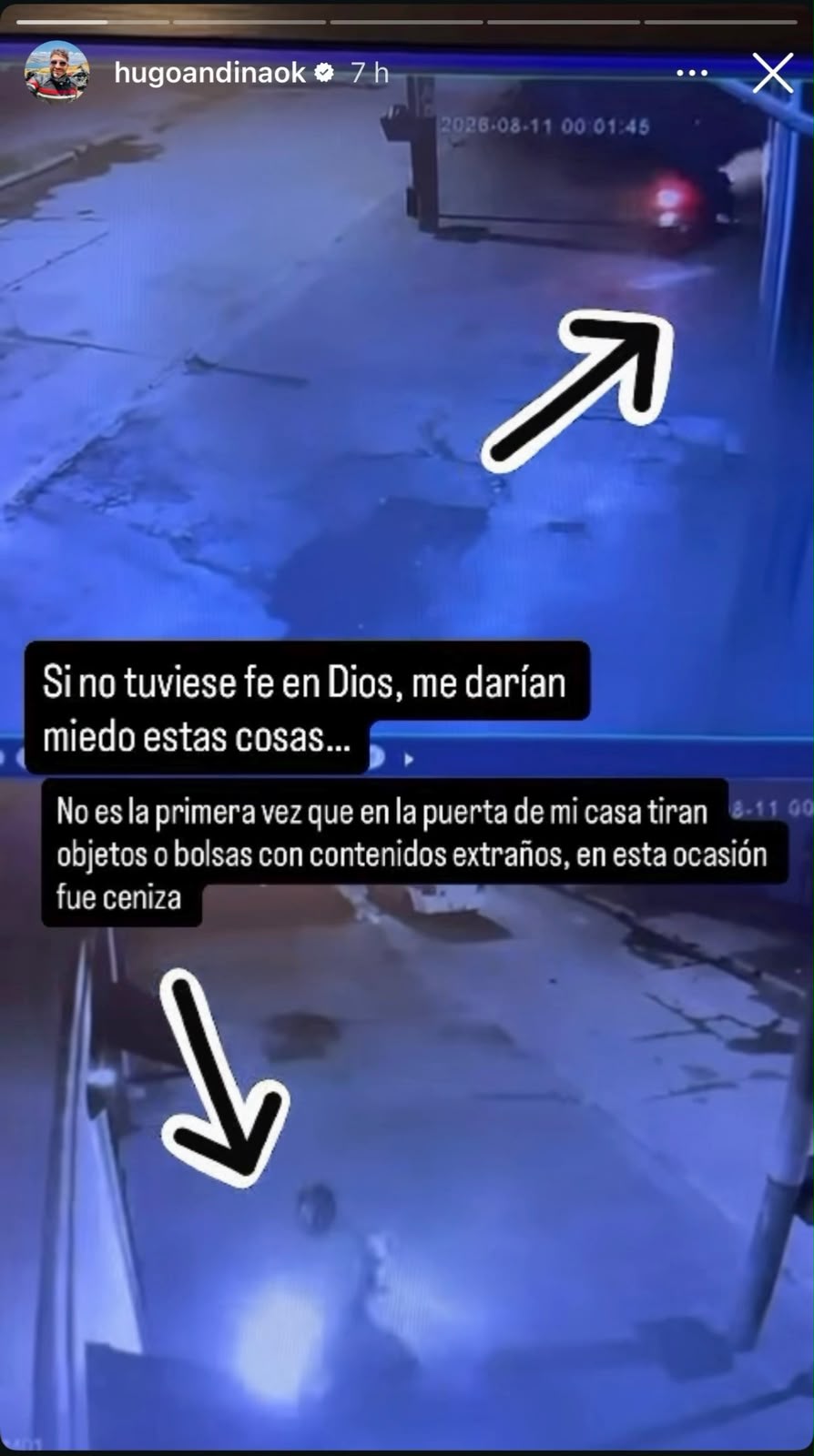 Captura de pantalla de la cámara de seguridad frente a la casa del concejal Hugo Andina en San Miguel de Tucumán Brujeria.jpeg