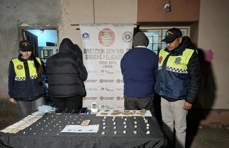 Desbaratan un punto de venta de estupefacientes en Famaillá y detienen a dos personas con antecedentes