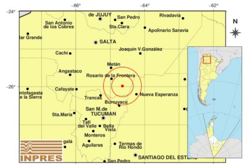 Un sismo de magnitud 3,8 se sintió en Tucumán durante la madrugada de este domingo