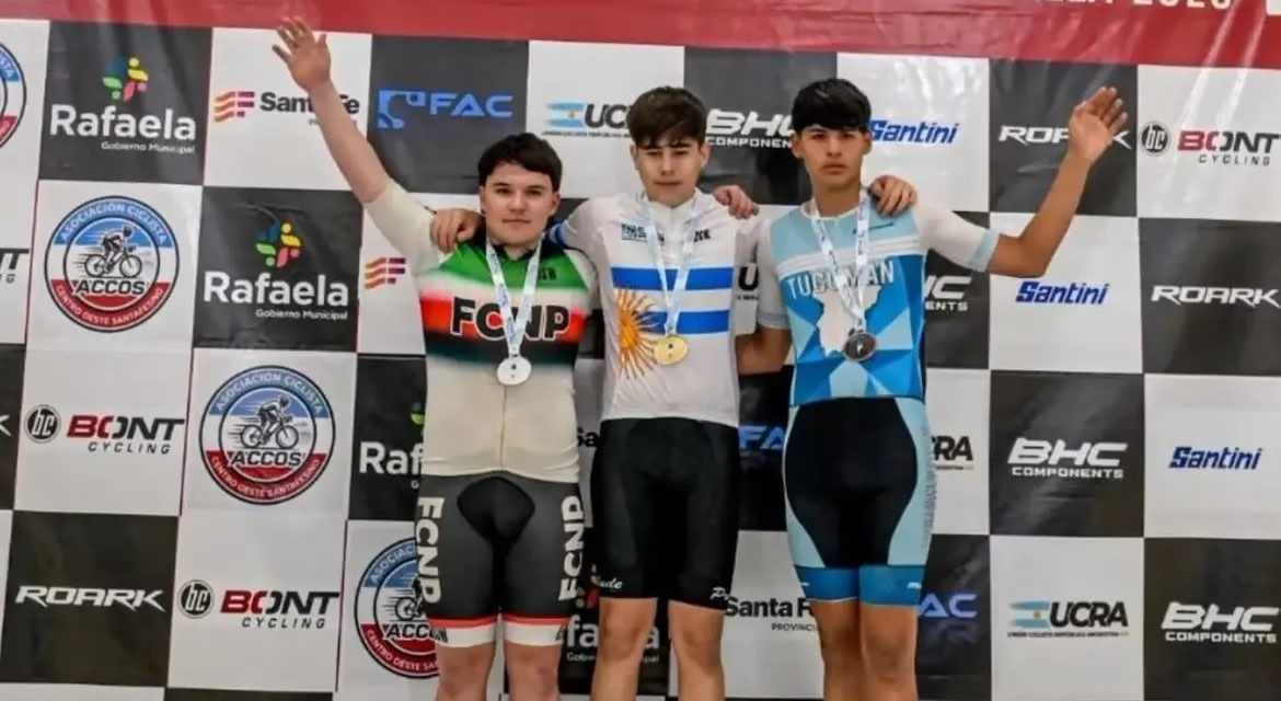Juan Manuel Villagra se lució en el Argentino Juvenil de ciclismo de pista