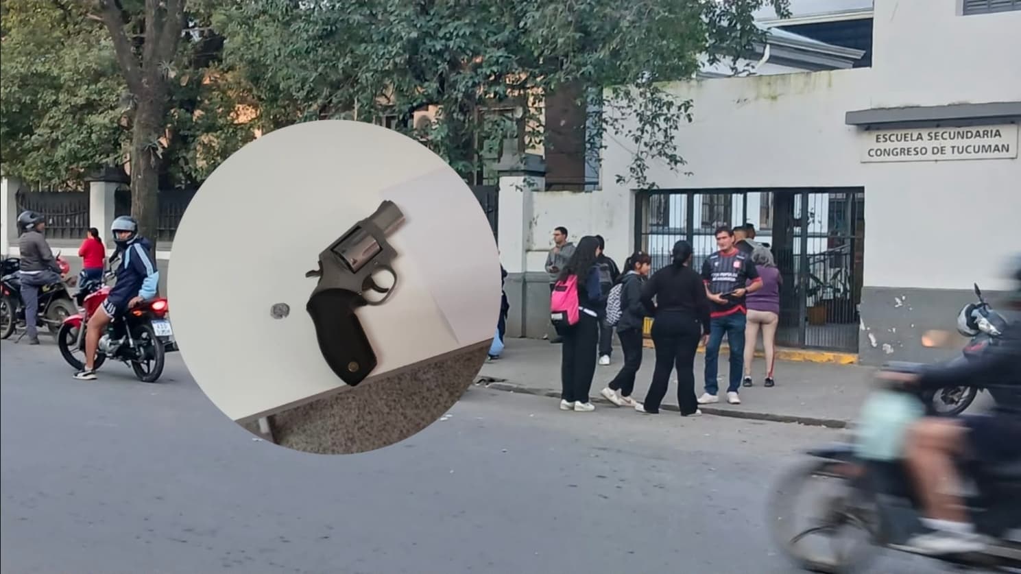 Un alumno de 14 años llevó un arma a la escuela Congreso y se le escapó un tiro