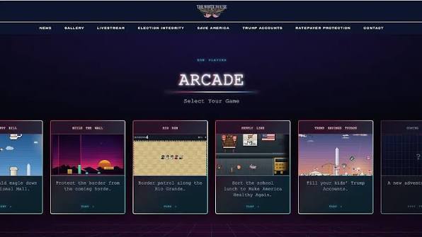 Donald Trump lanzó una web con videojuegos retro que recrean sus políticas de gobierno
