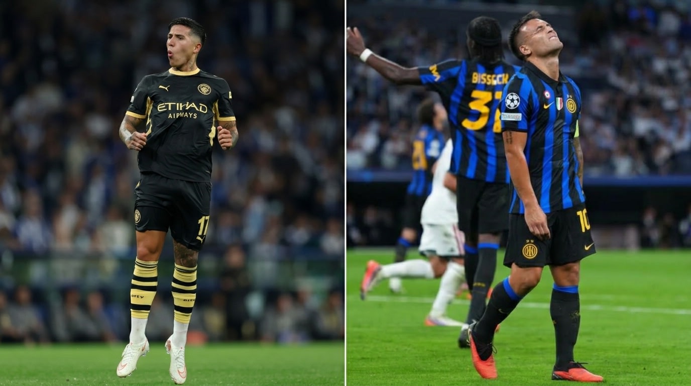 Manchester City ganó, Inter cayó: las asistencias de Enzo y Lautaro que no tuvieron el mismo final
