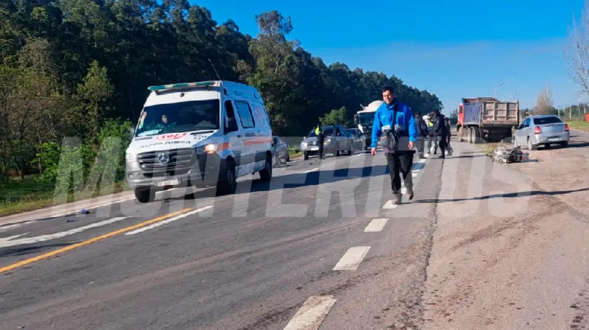 Dos motociclistas protagonizaron un grave choque sobre la Ruta Nacional 38