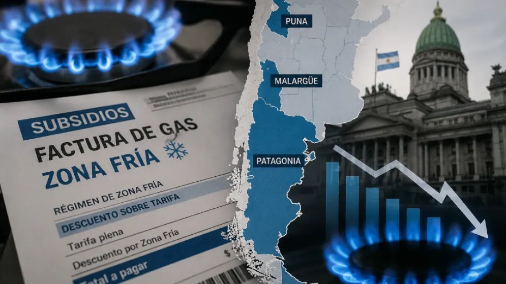Detalle de las localidades que perderán el subsidio al gas con el nuevo Régimen de Zonas Frías