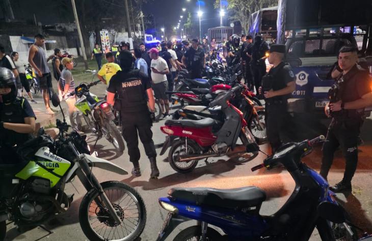 Despliegue policial contra las picadas clandestinas finalizó con el secuestro de 22 motocicletas