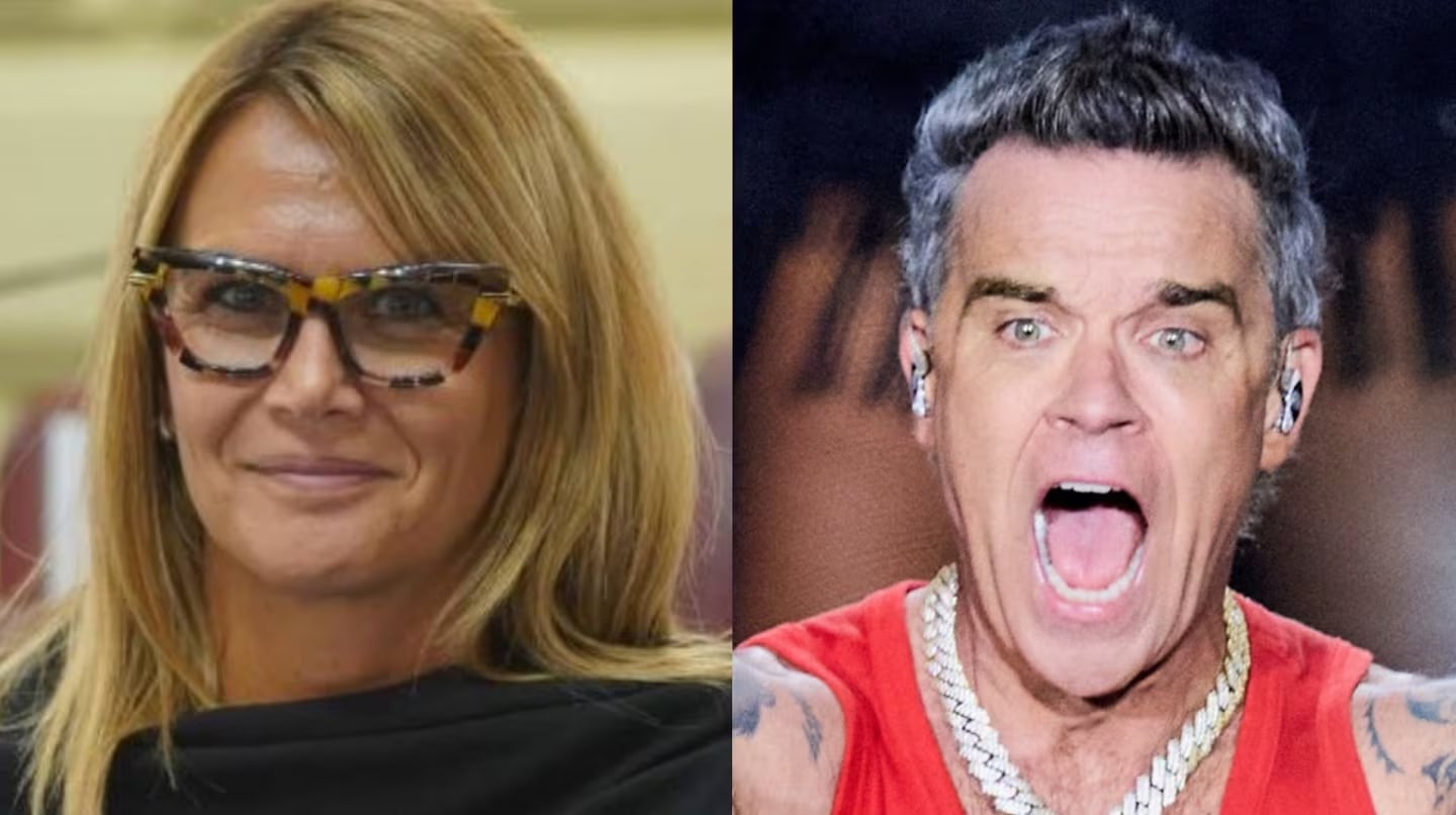 Amalia Granata explicó los motivos de su presencia en el recinto donde se aloja Robbie Williams
