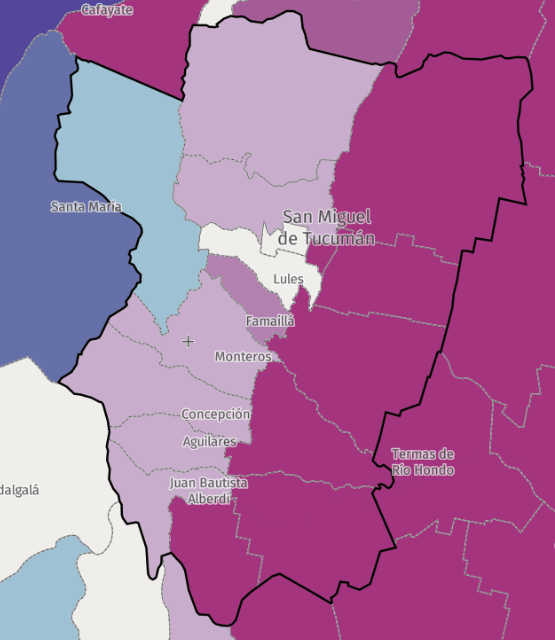 Pérdida neta de cobertura arbórea en Tucumán según departamento.png