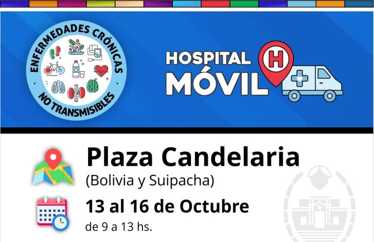 El Hospital Móvil ofrecerá servicios médicos gratuitos durante cuatro días en la Plaza Candelaria