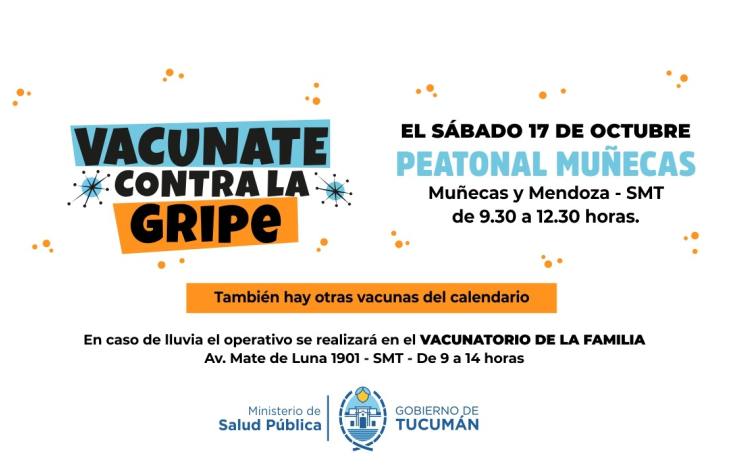 Campaña preventiva: aplicarán dosis antigripales en la esquina de Muñecas y Mendoza