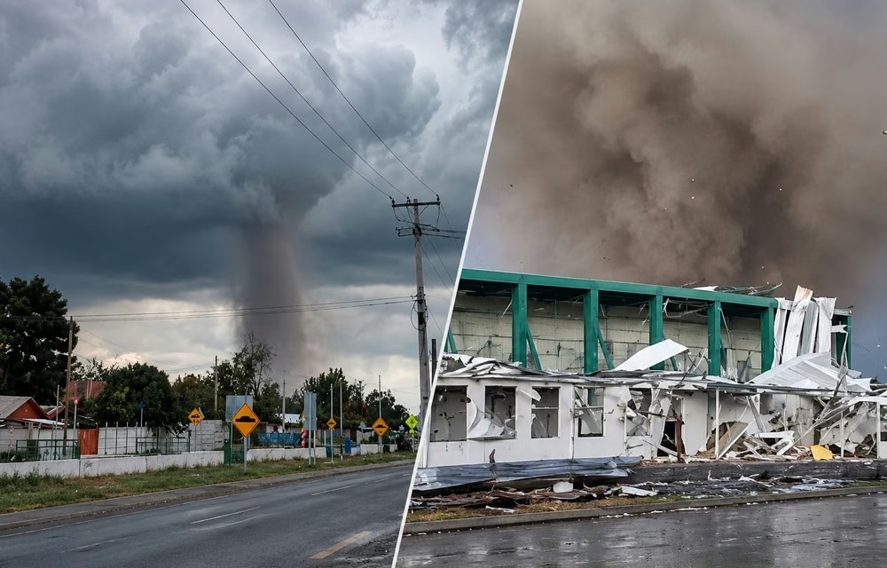 Un tornado y severas inundaciones provocaron destrozos en el centro y sur de Chile