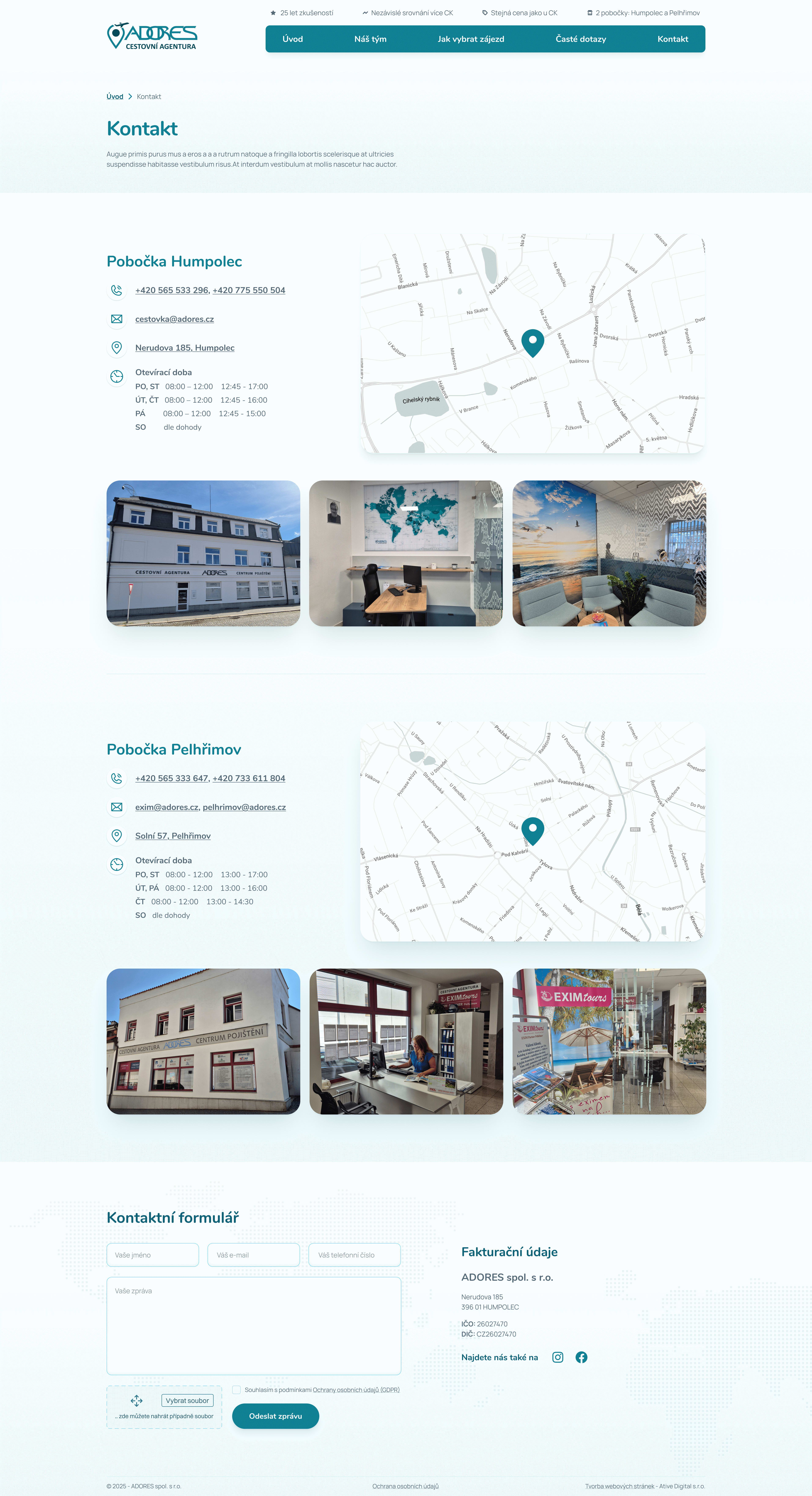 Screenshot webu Rodinná cestovní agentura
ADORES #3