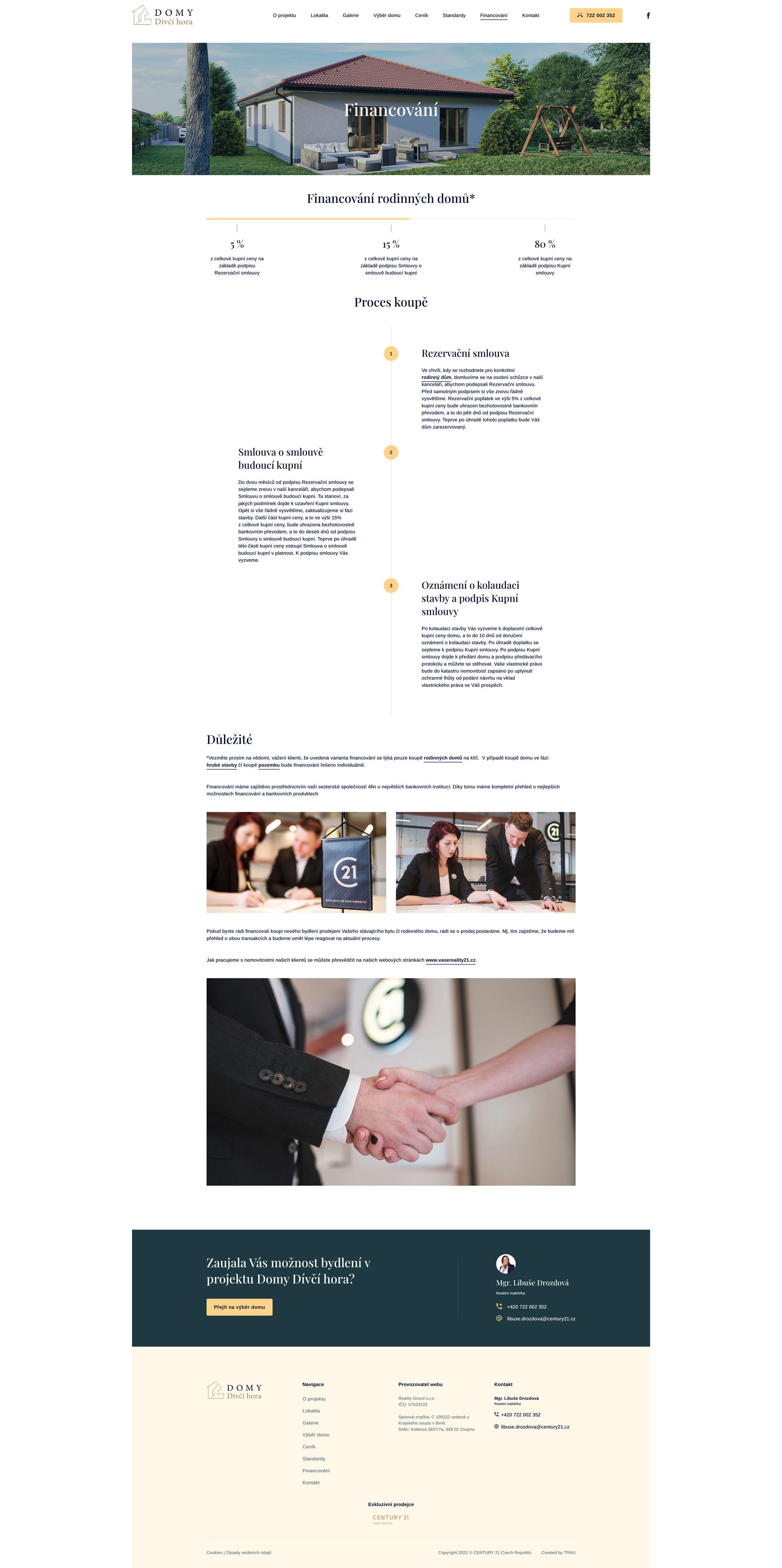Screenshot webu Developerský projekt
Domy Dívčí Hora #2