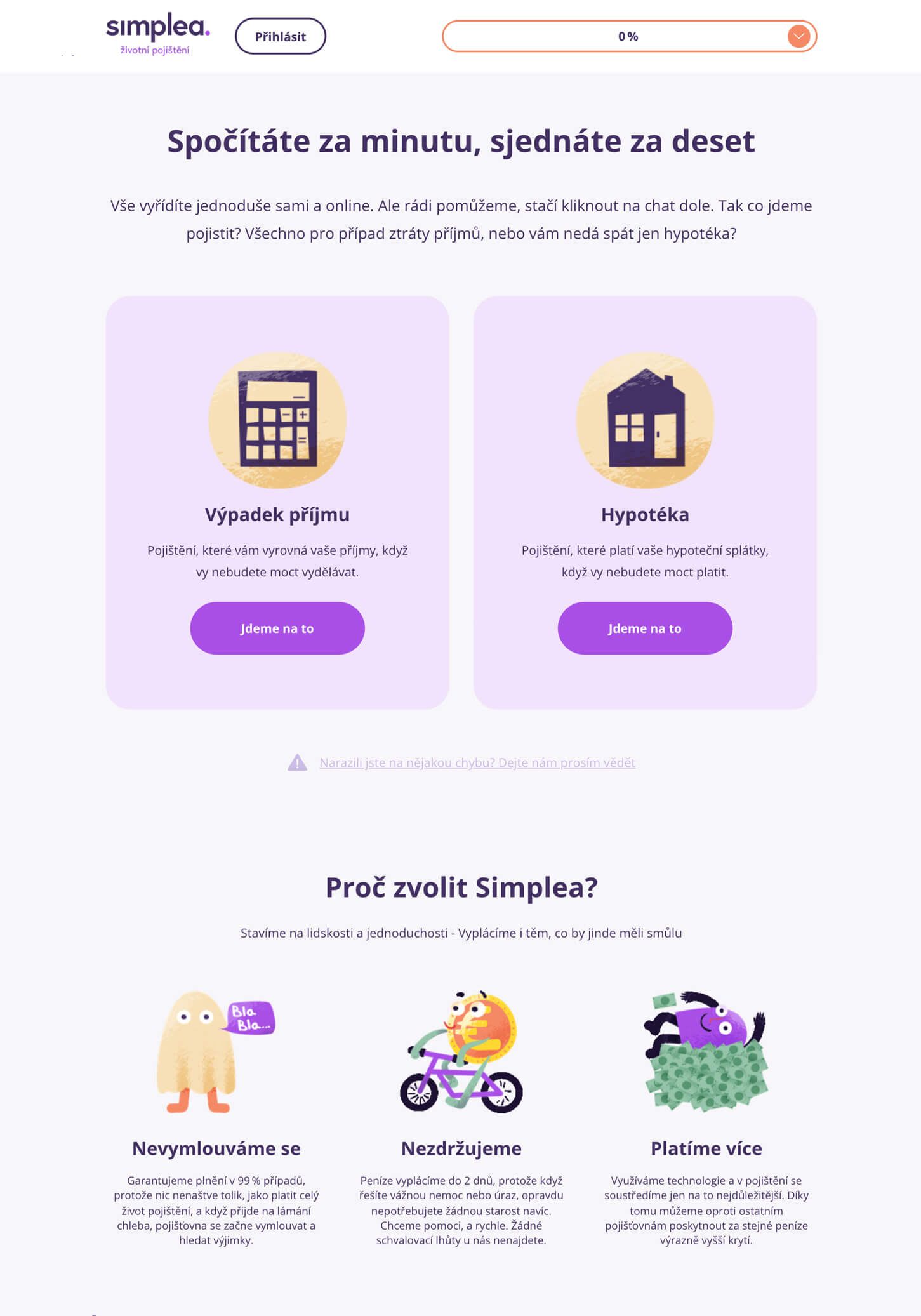 Screenshot webu Životní pojištění online
Simplea #1
