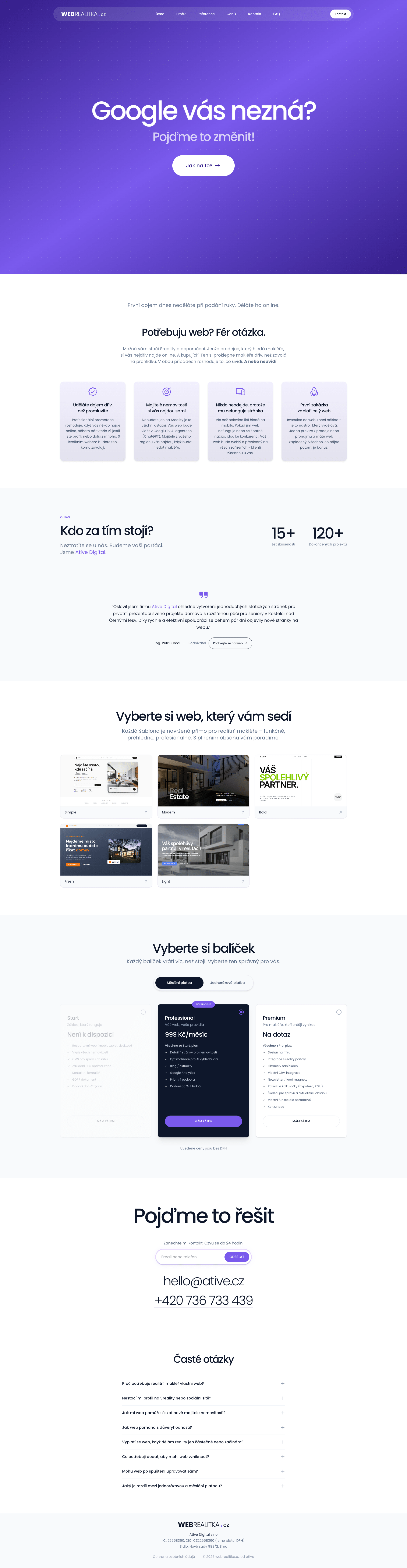 Screenshot webu Profesionální prezentace pro makléře #1