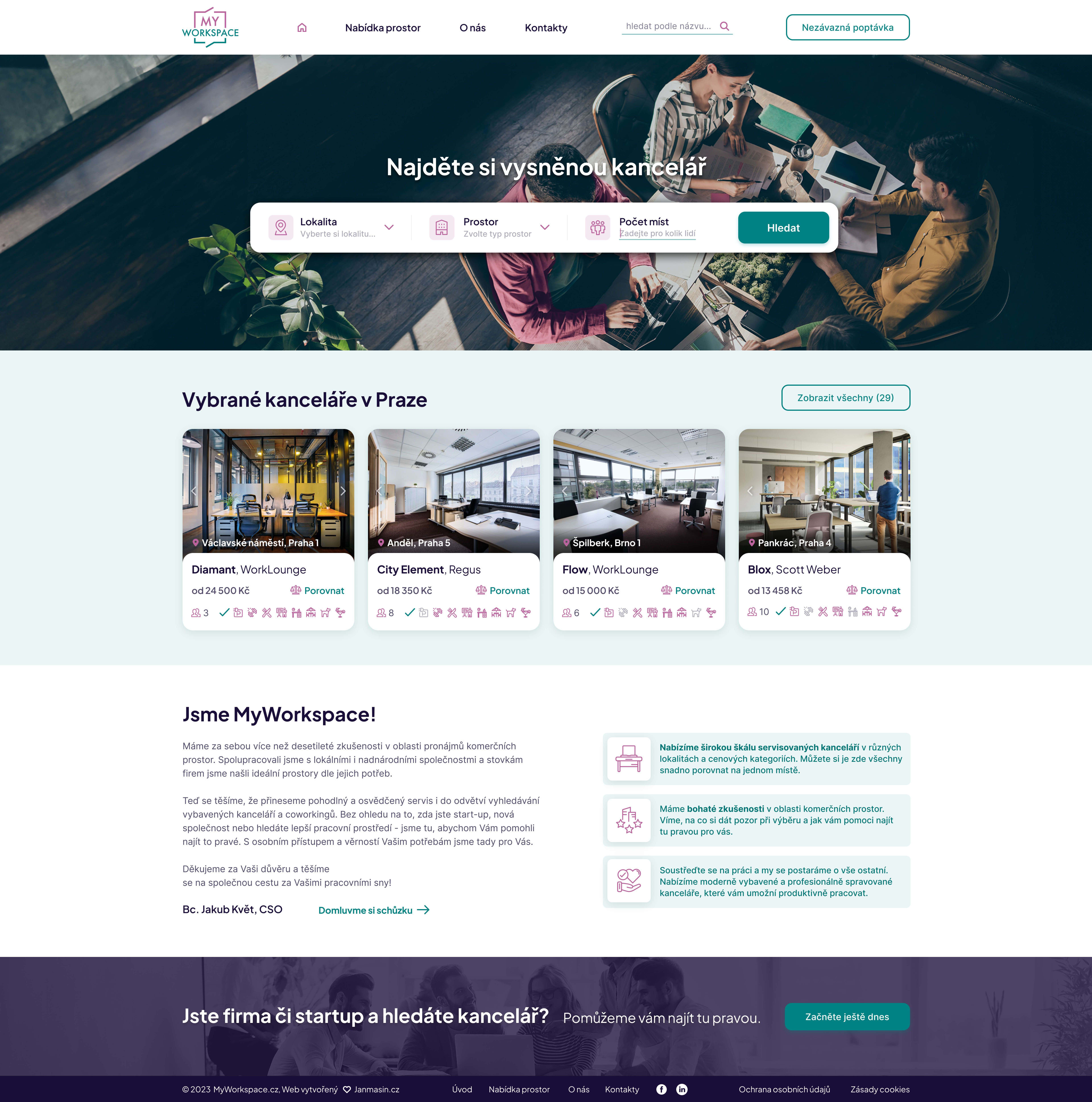 Screenshot webu Webové stránky pro
coworking #1