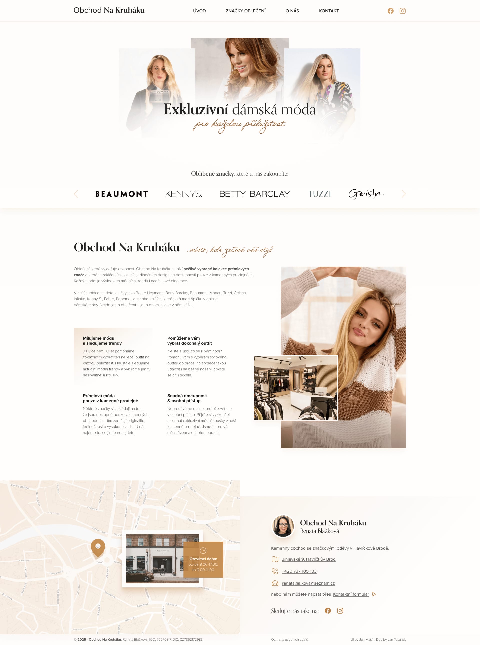 Screenshot webu Exkluzivní dámská móda
Obchod Na Kruháku #1