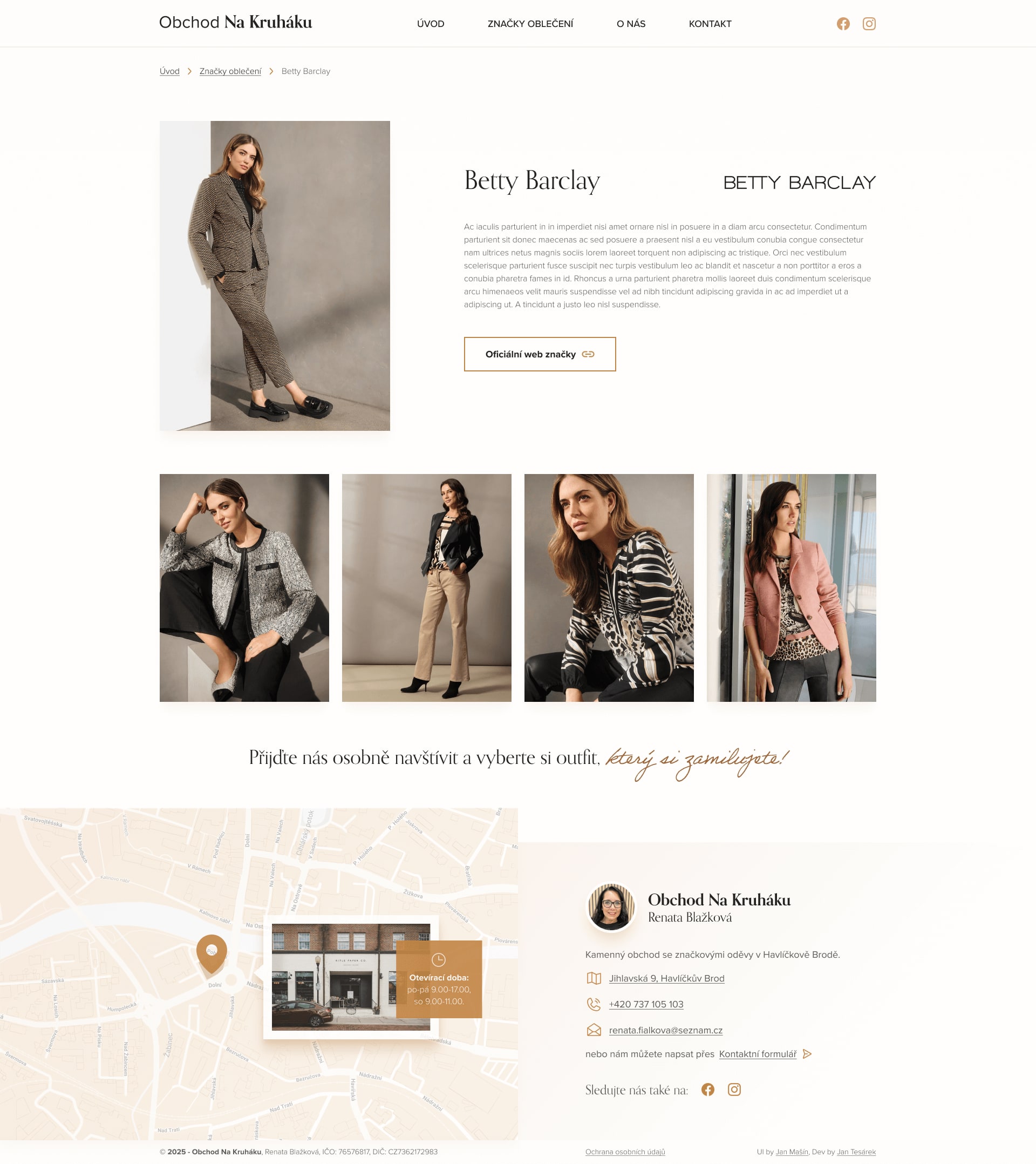 Screenshot webu Exkluzivní dámská móda
Obchod Na Kruháku #2