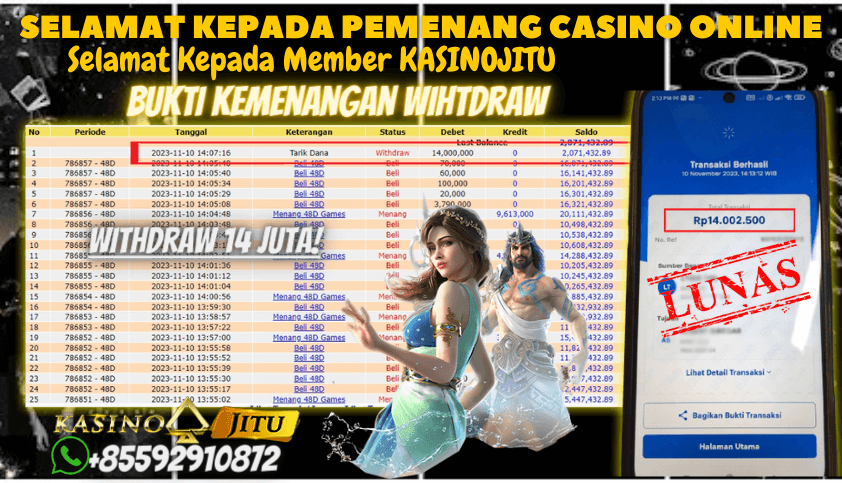 Bukti JP Live Casino - 48D Spin