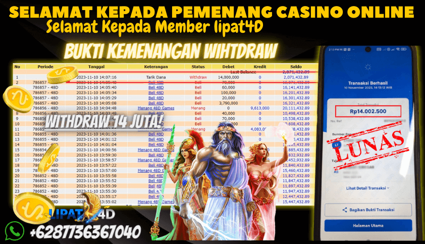 Bukti JP Live Casino - 48D Spin