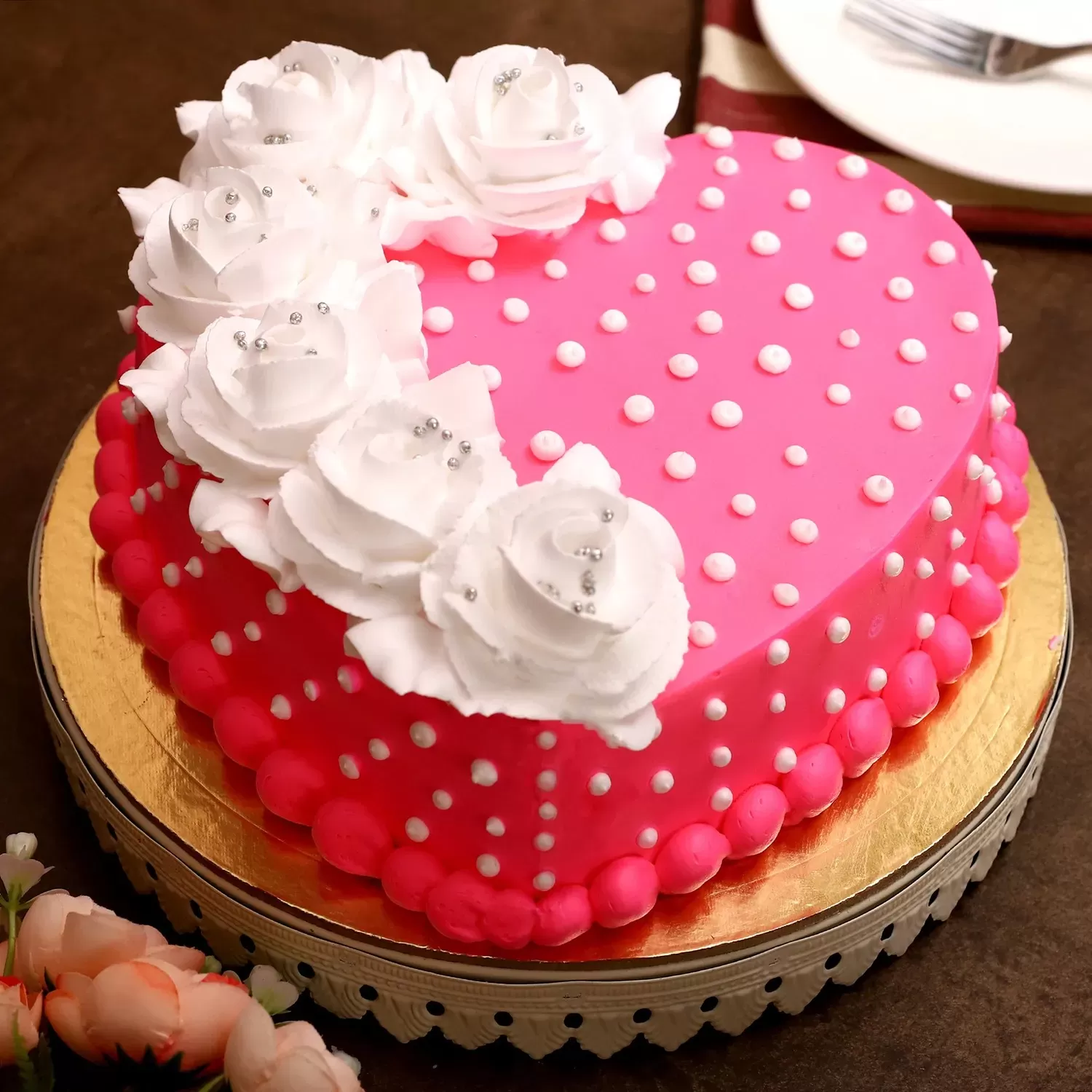 Heart Shape Strawberry Cake
