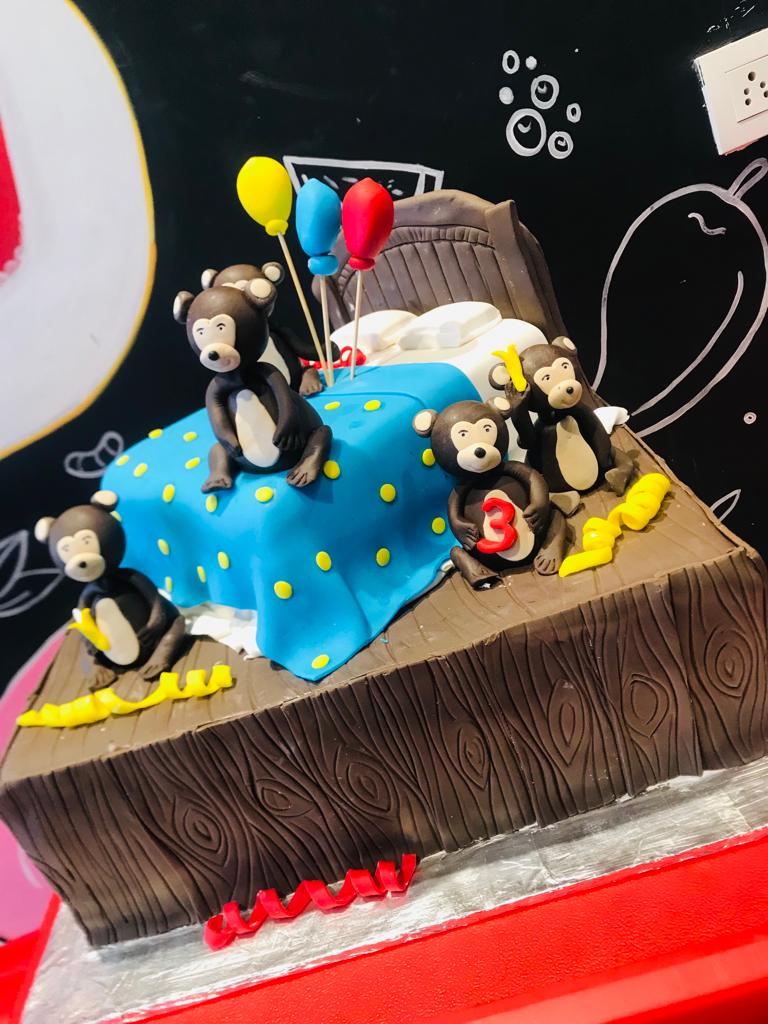 Monkey Theme Cake