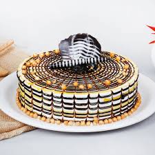 Chocolate lines Butterscotch cake