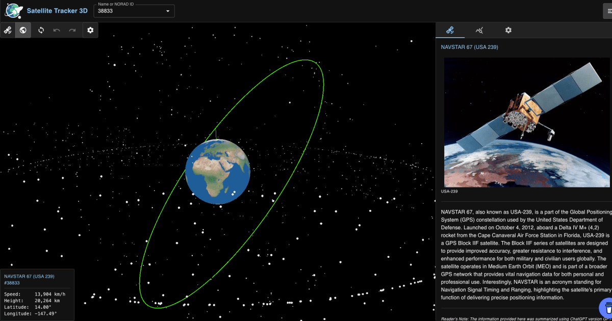 Satellite Orbit Visualizer screenshot preview