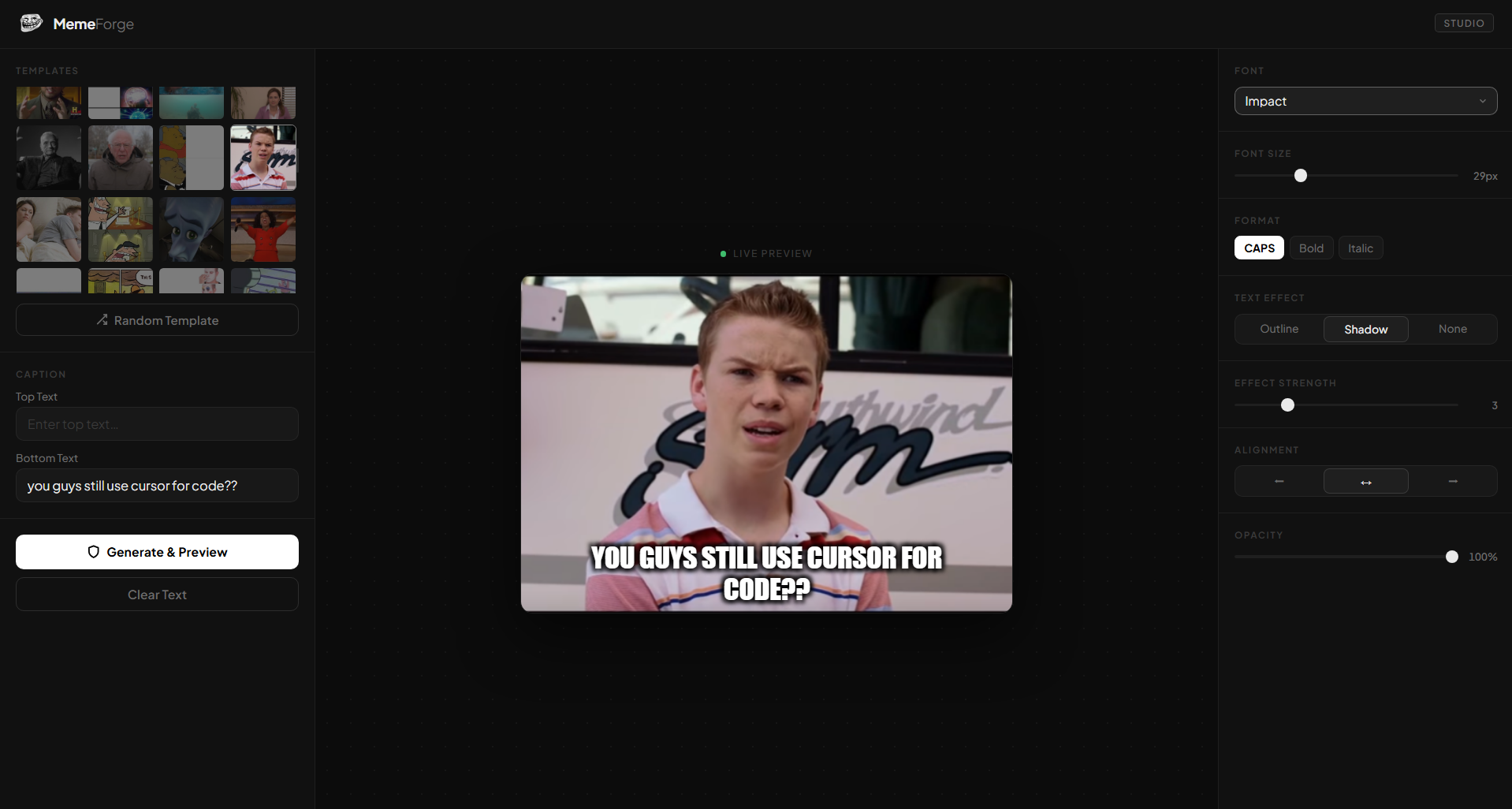 Meme Generator screenshot preview