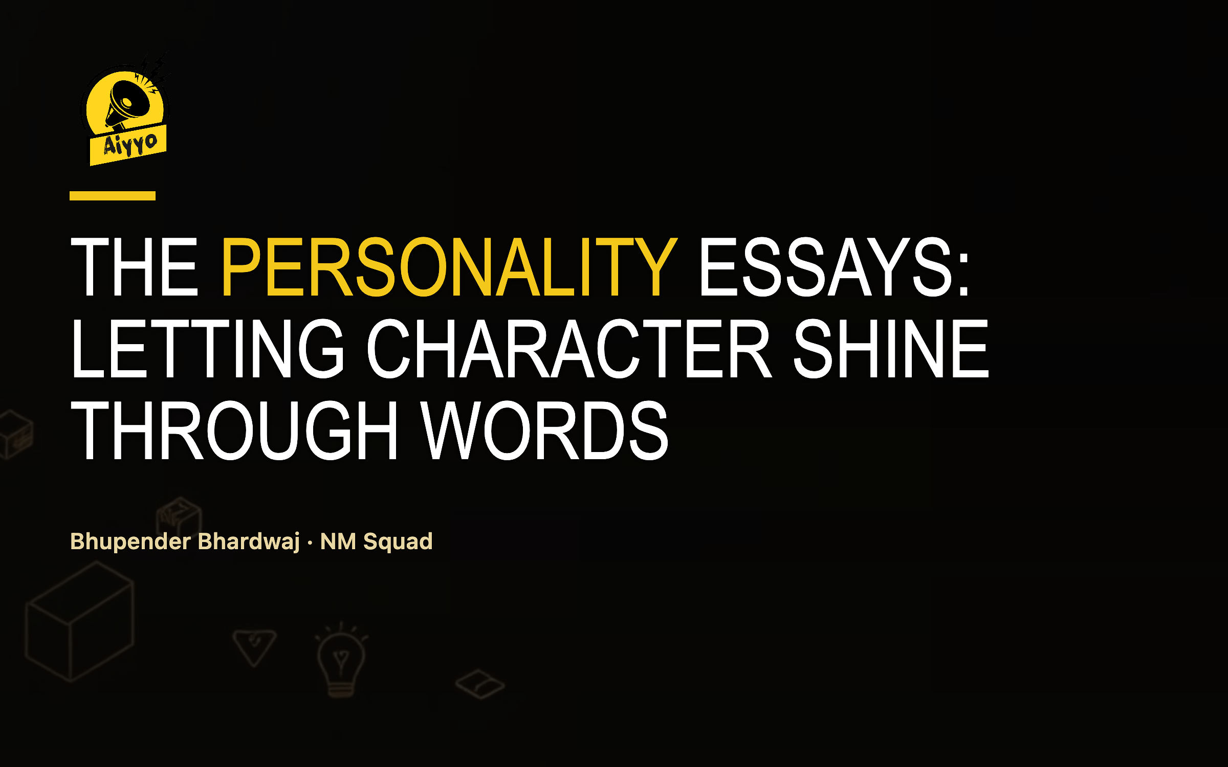 The Personality Essays: Letting Character Shine Through Words