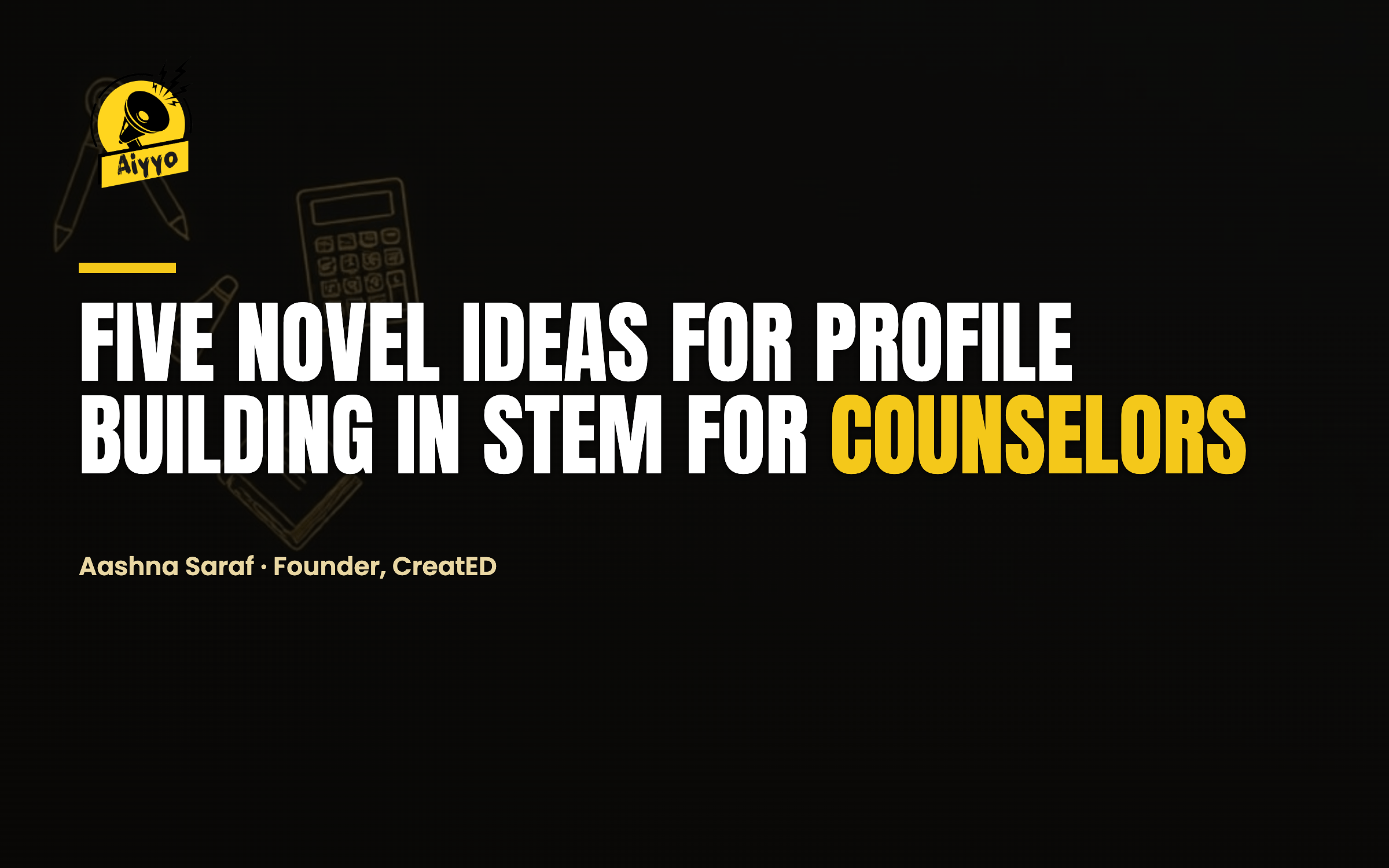 Five Novel Ideas for Profile Building in STEM for Counselors