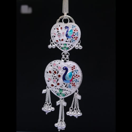 Silver Keyring Two Step Love&Mayur Design-Big