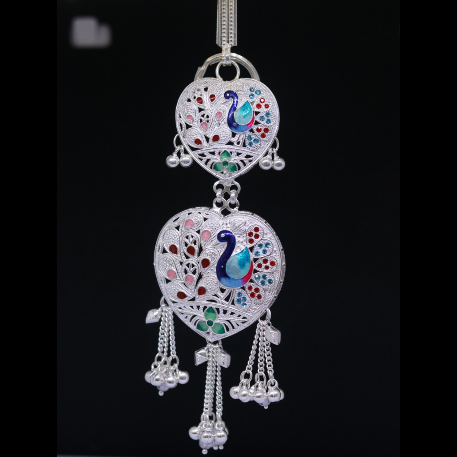 Silver Keyring Two Step Love&Mayur Design-Big