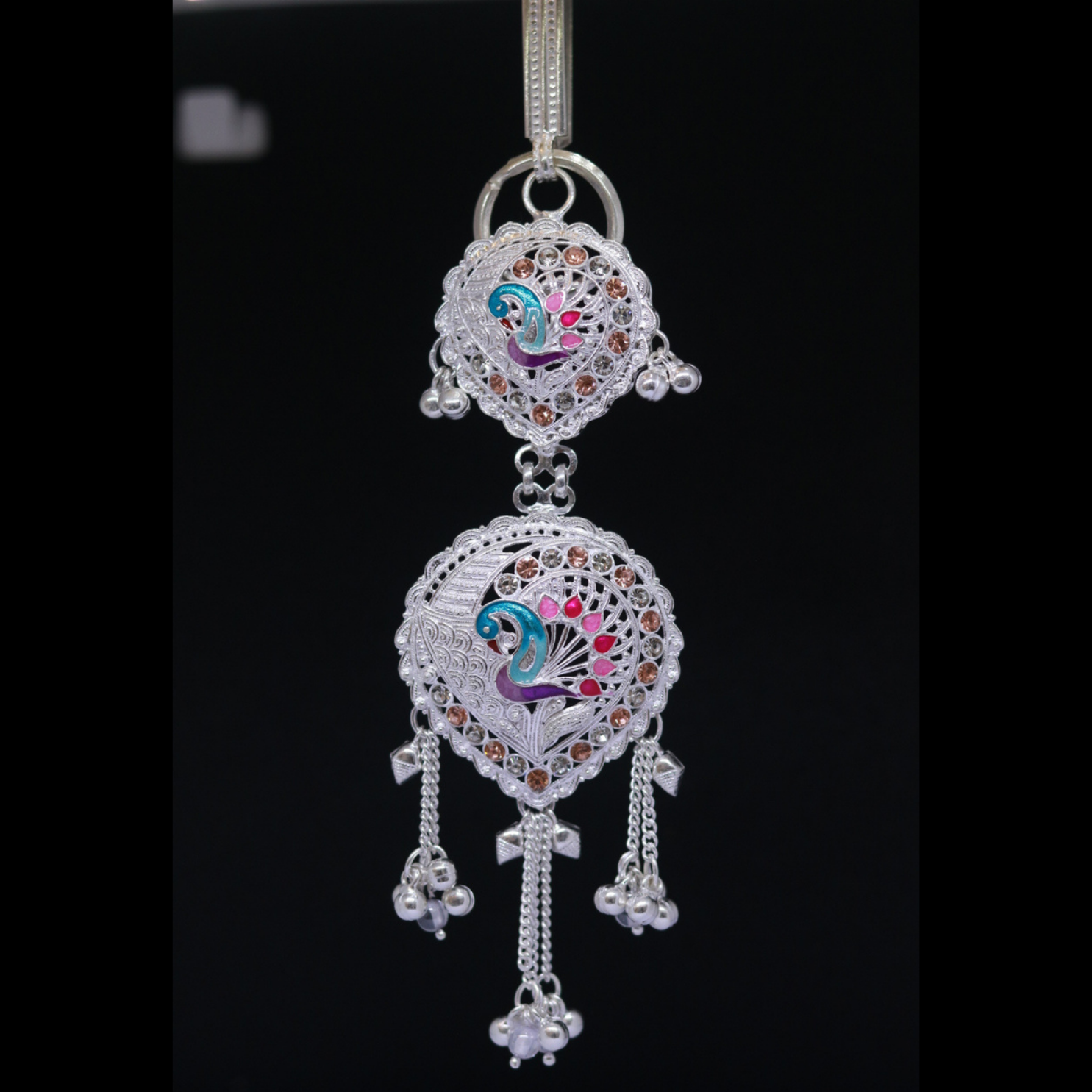 Silver Keyring Two Step Love&Mayur Design-Big