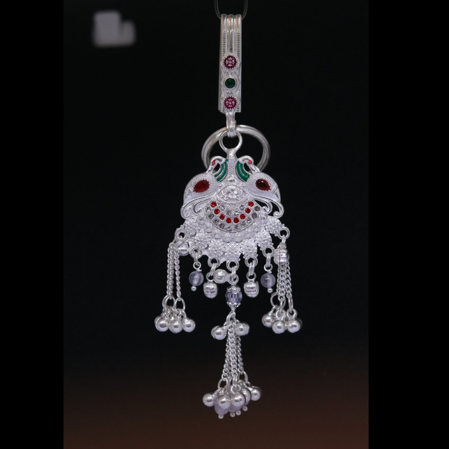 Silver Peacock Keyring
