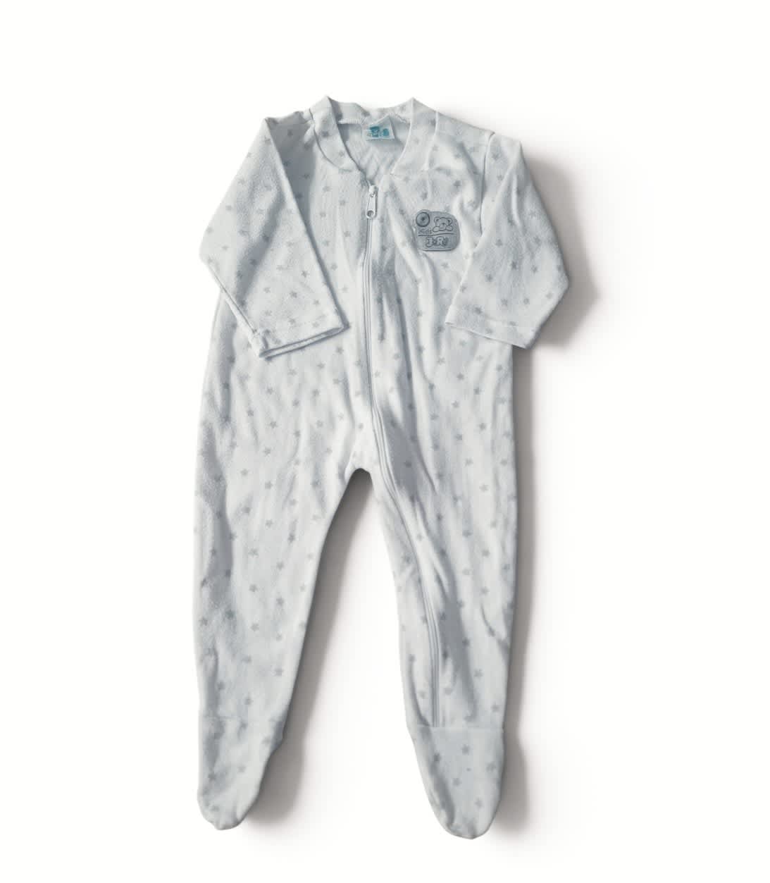 Pijama Enterizo Manga Larga Blanco Estrellas - 6-12 Meses