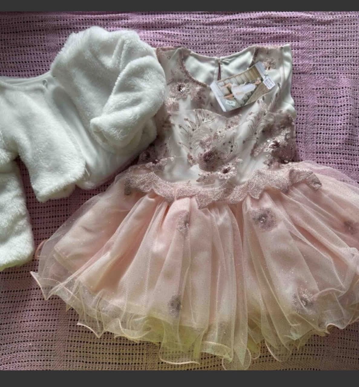 Vestido Bautizo Bebé Niña 6-9 Meses + Saco